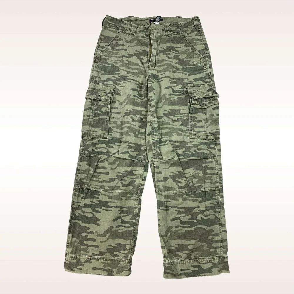 Vintage Steve & Barry's Cargo Pants Mens 32x30 Camo Green Military Utility Y2K